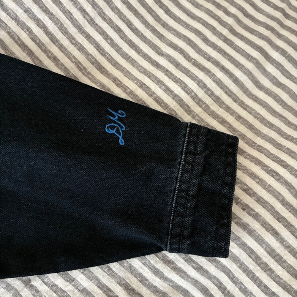 Dark Blue Women's Jean Jacket - Picture 4 of 4